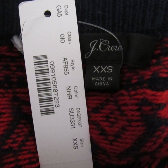 J. Crew Red PARTRIDGE Fair Isle Sweater Knit Midi Skirt Women's XXS XXS New NWT - Picture 9 of 9